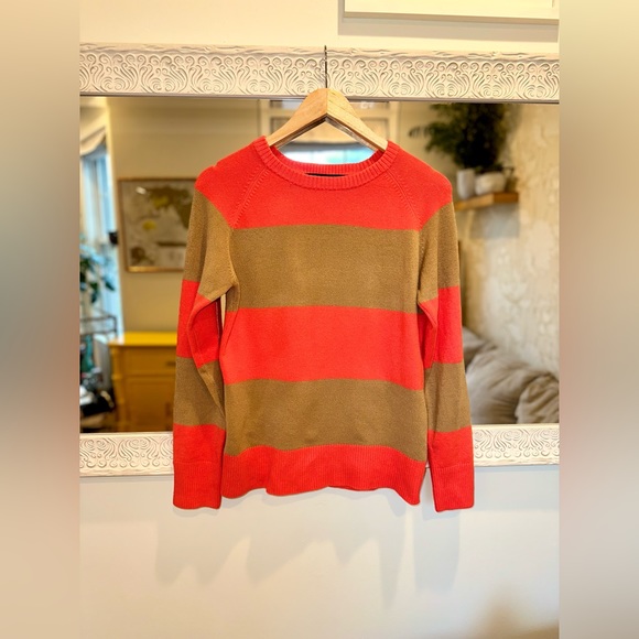 French Connection Sweater - Bright Orange & Tan - M - Picture 13 of 13